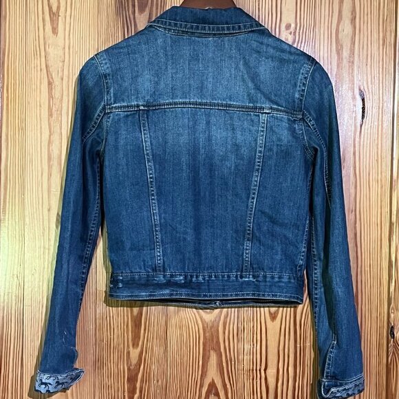 Aeropostale Pretty Little Liars Cropped Blue Denim Jacket Horse Print Lining - Picture 11 of 15